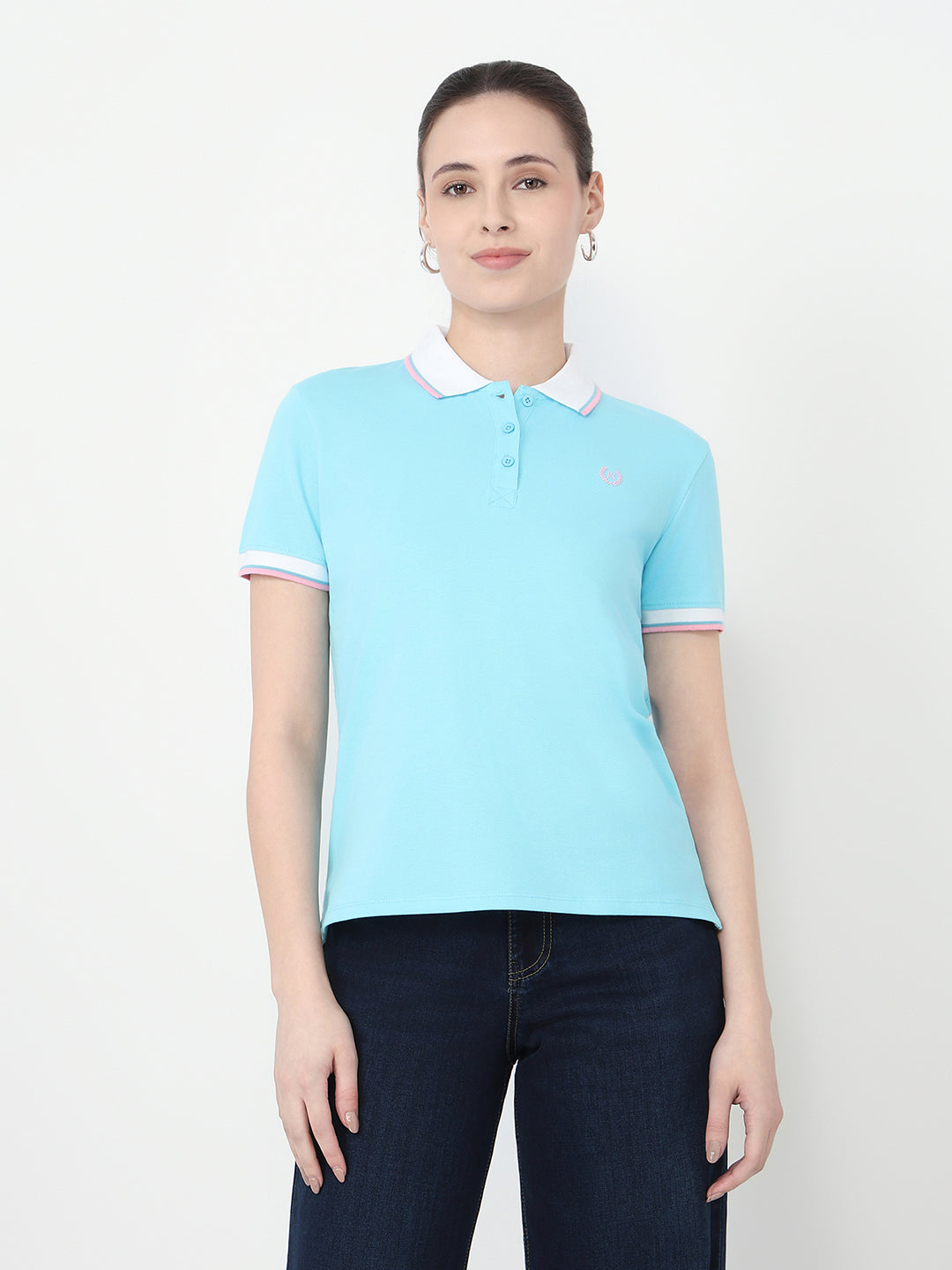 Women Sky Slim Fit Polo T-Shirt