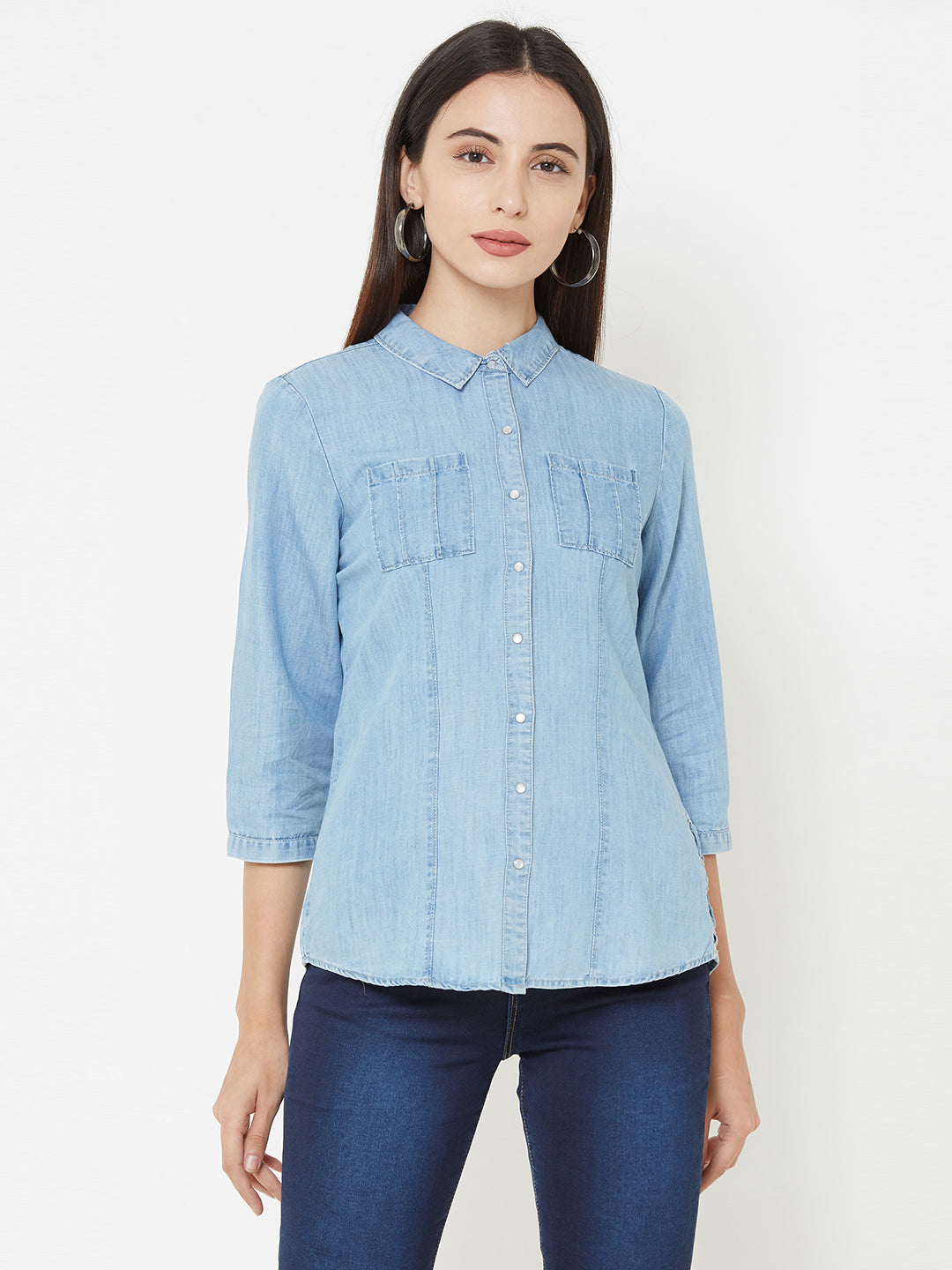 Women Blue Denim Shirt
