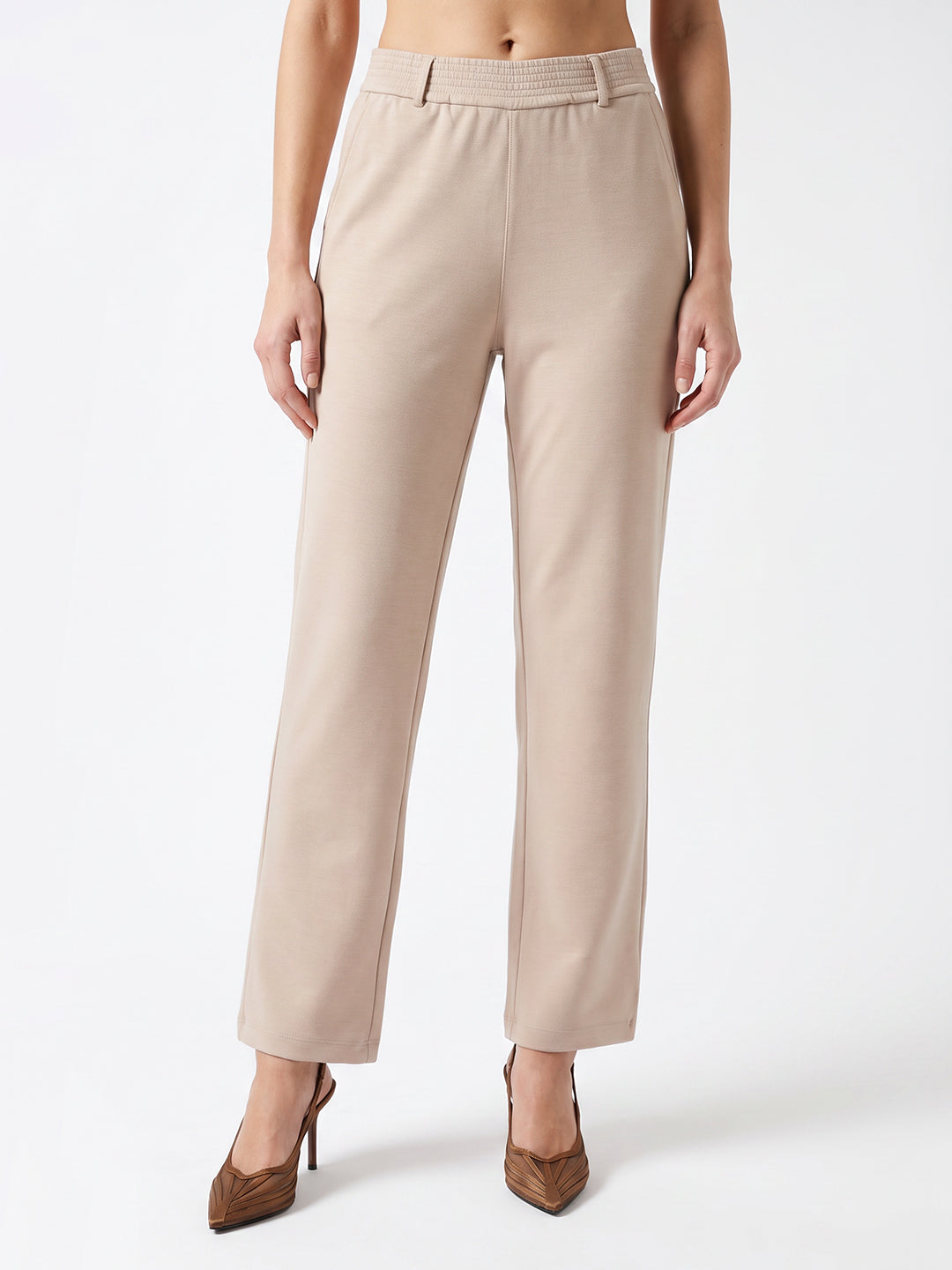 Women Beige Joggers