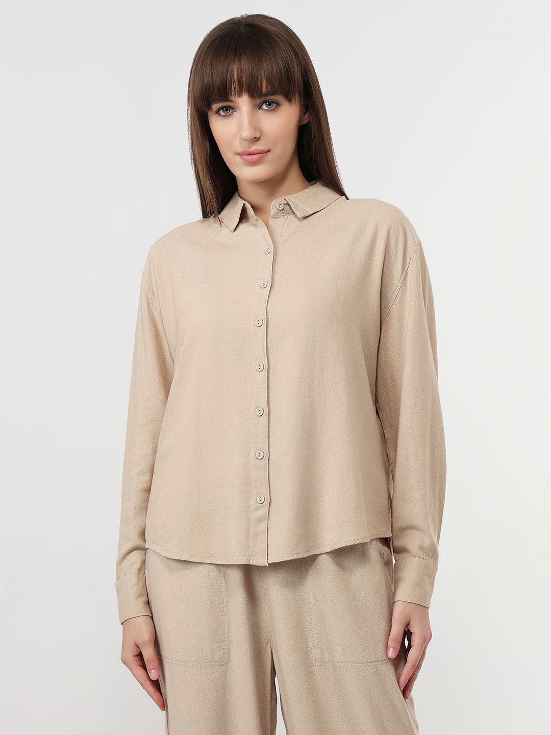 Women Oatmilk Oversized Shirt