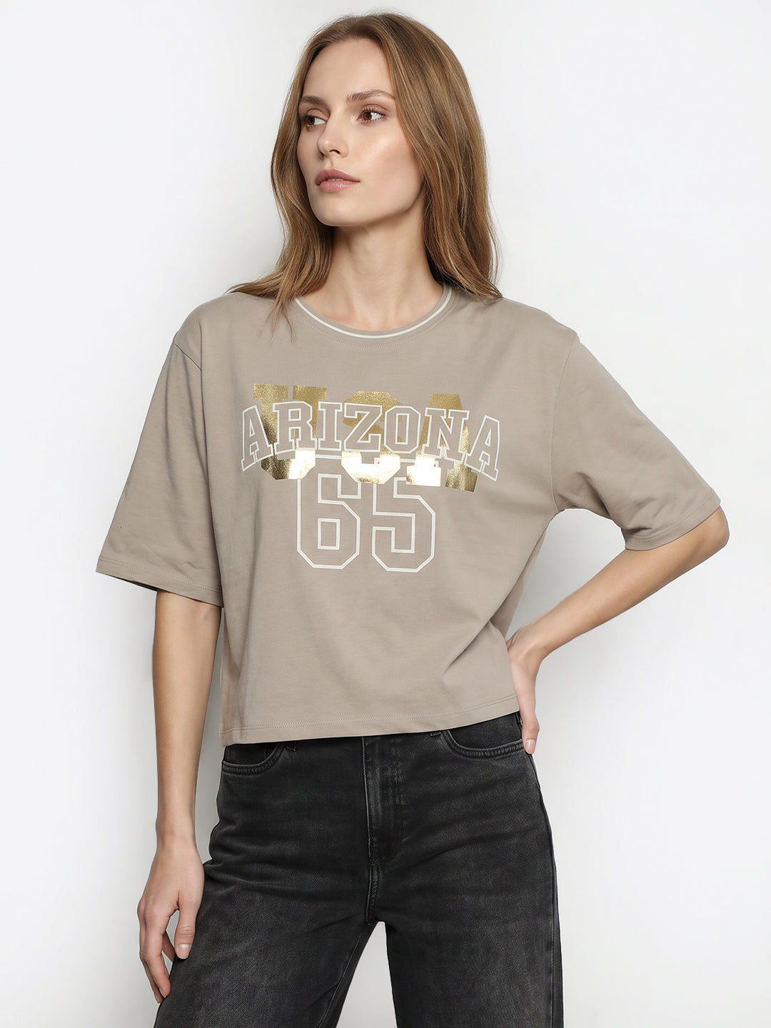 Women Light Oyester Graphic Genz Tees