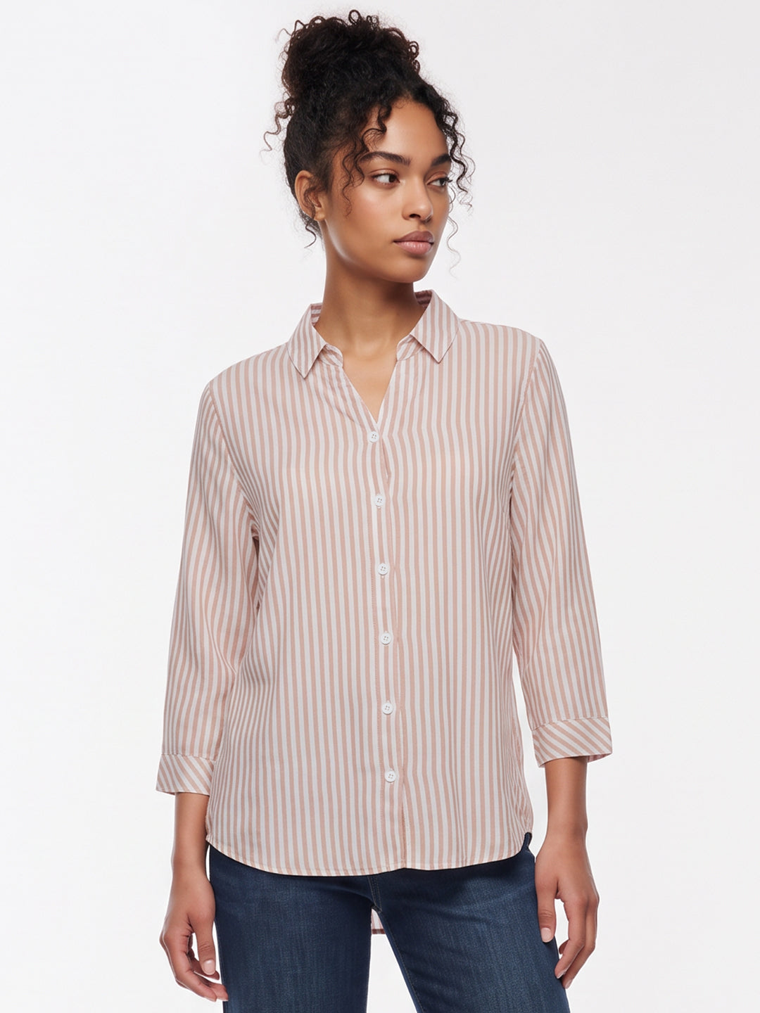 Beige/White Stripe Shirt
