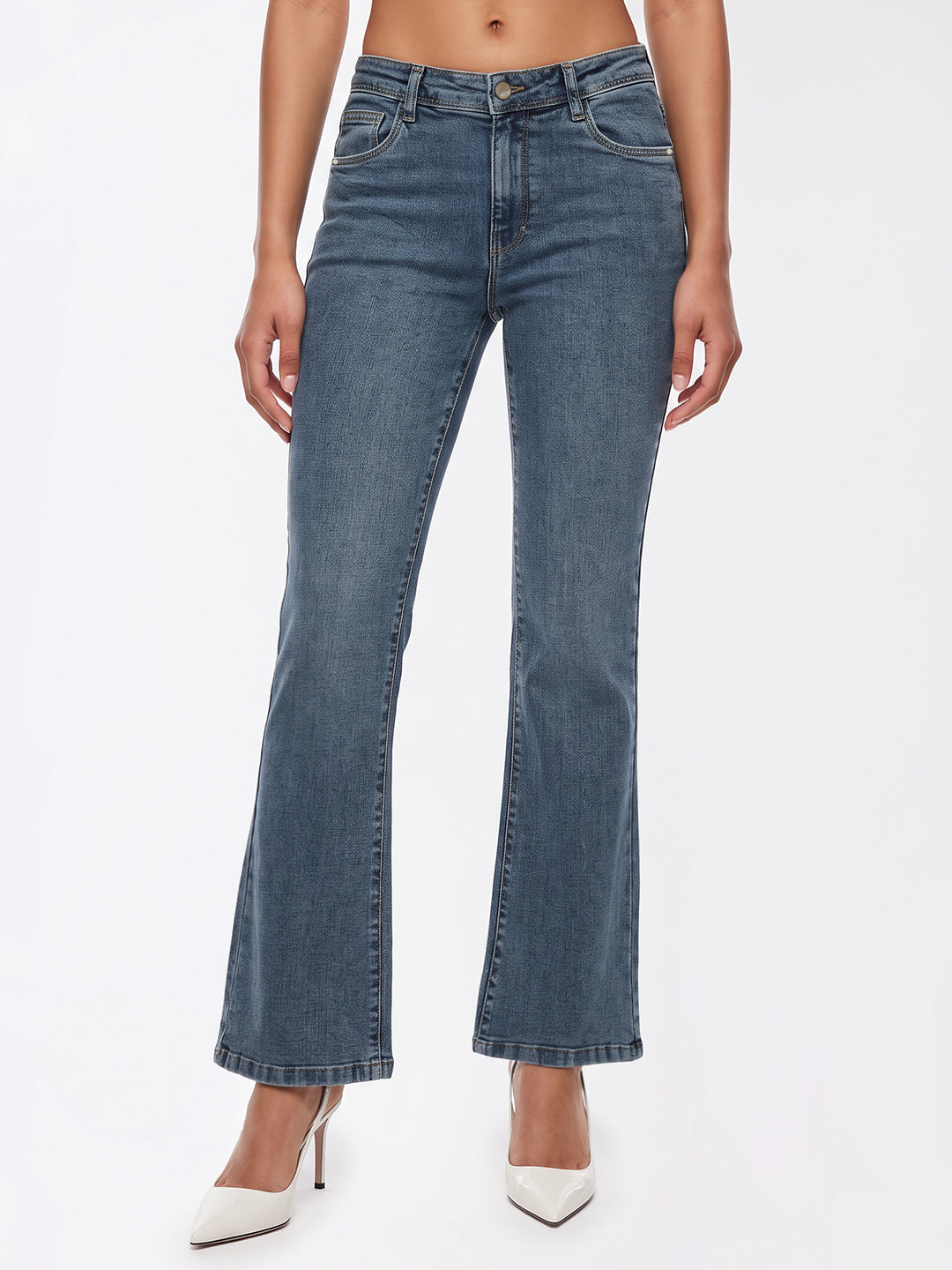 Light Blue High-Rise Flare Jeans