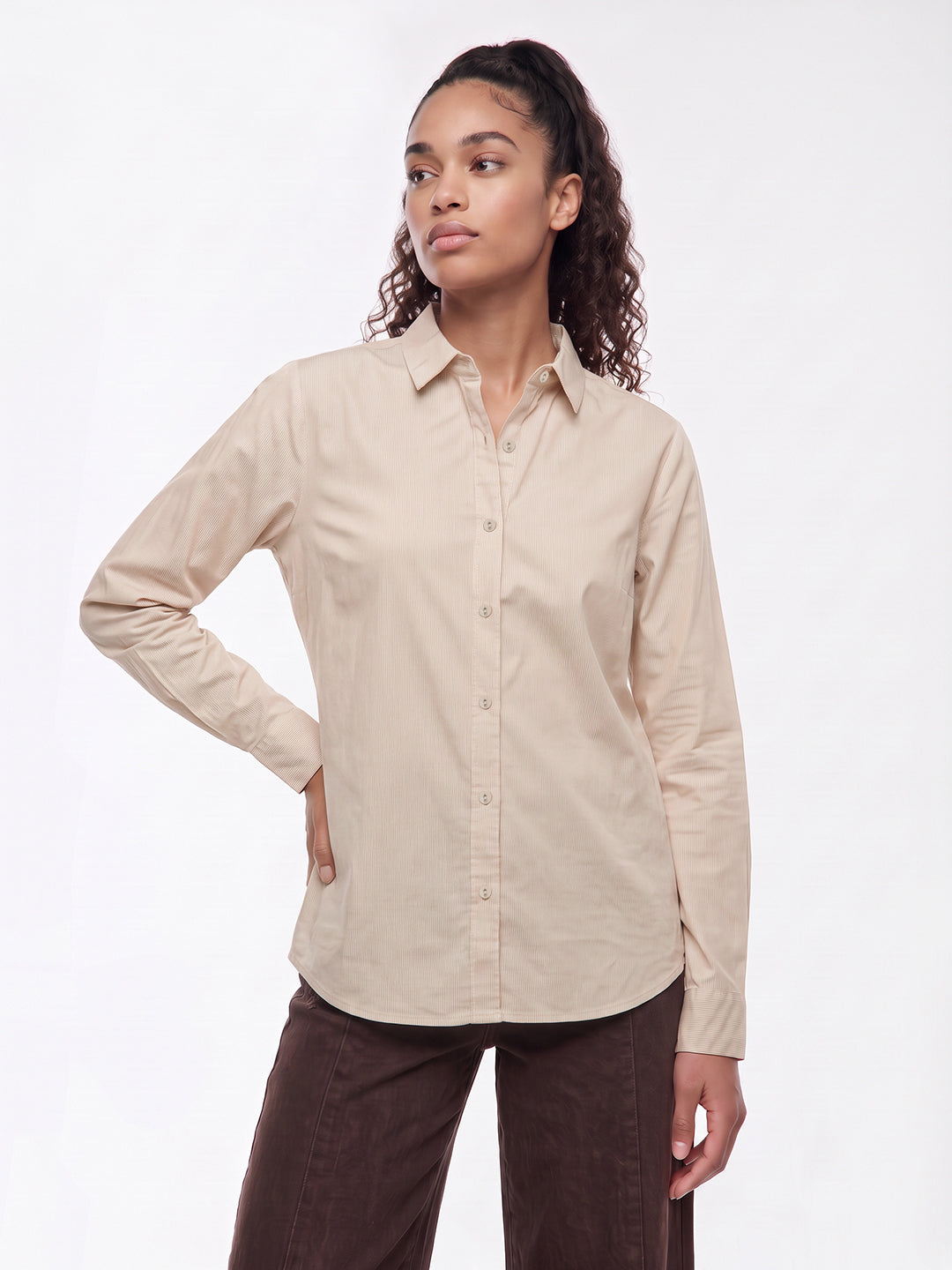 Beige Stripe Shirt