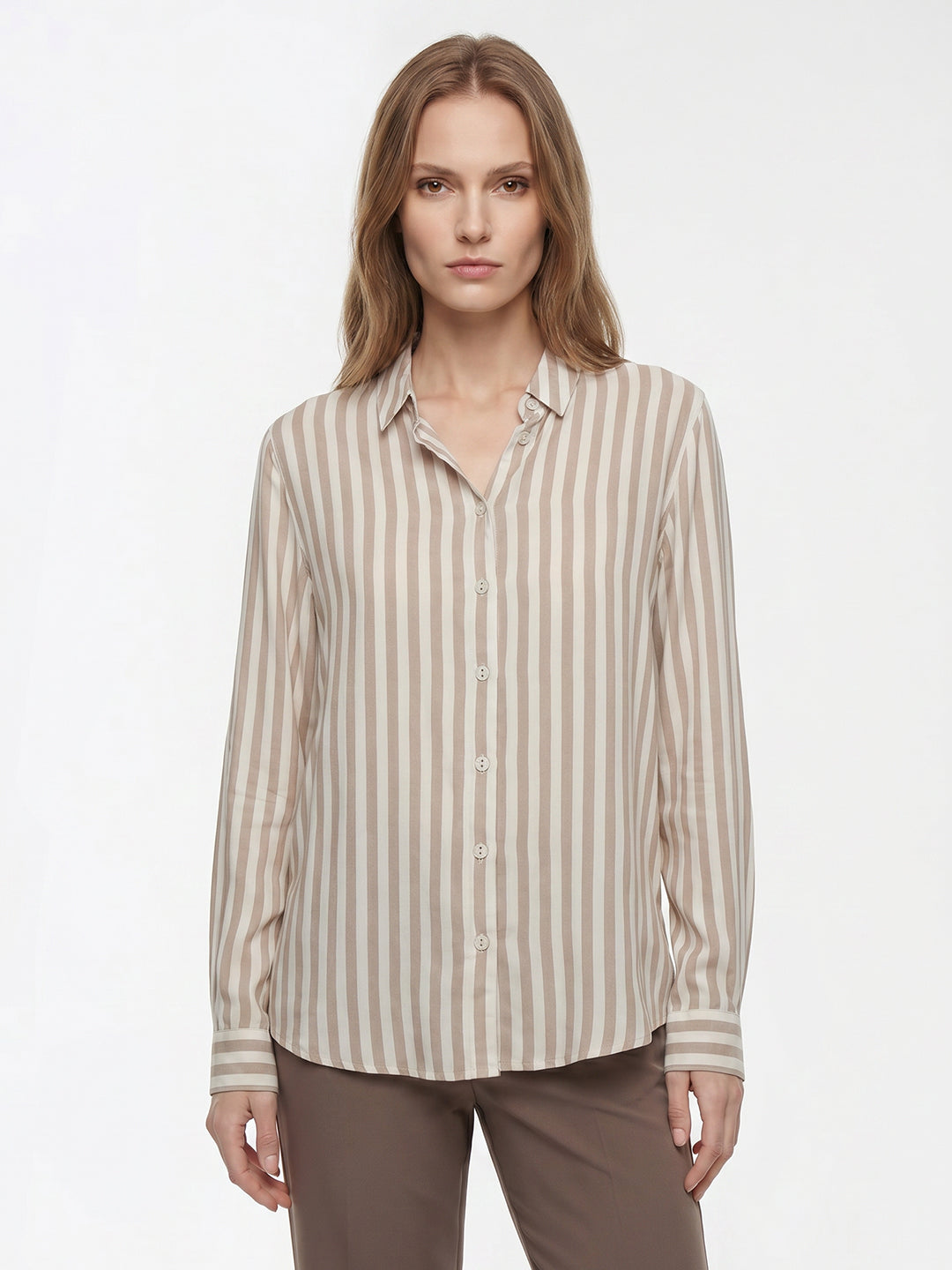 Women Beige/White Shirt
