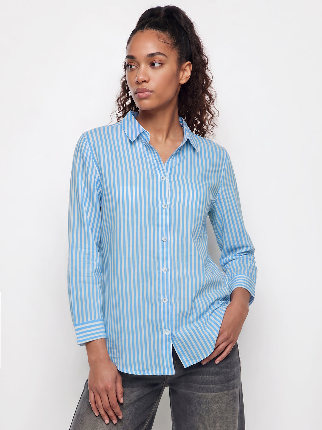 Sky/White Stripe Shirt