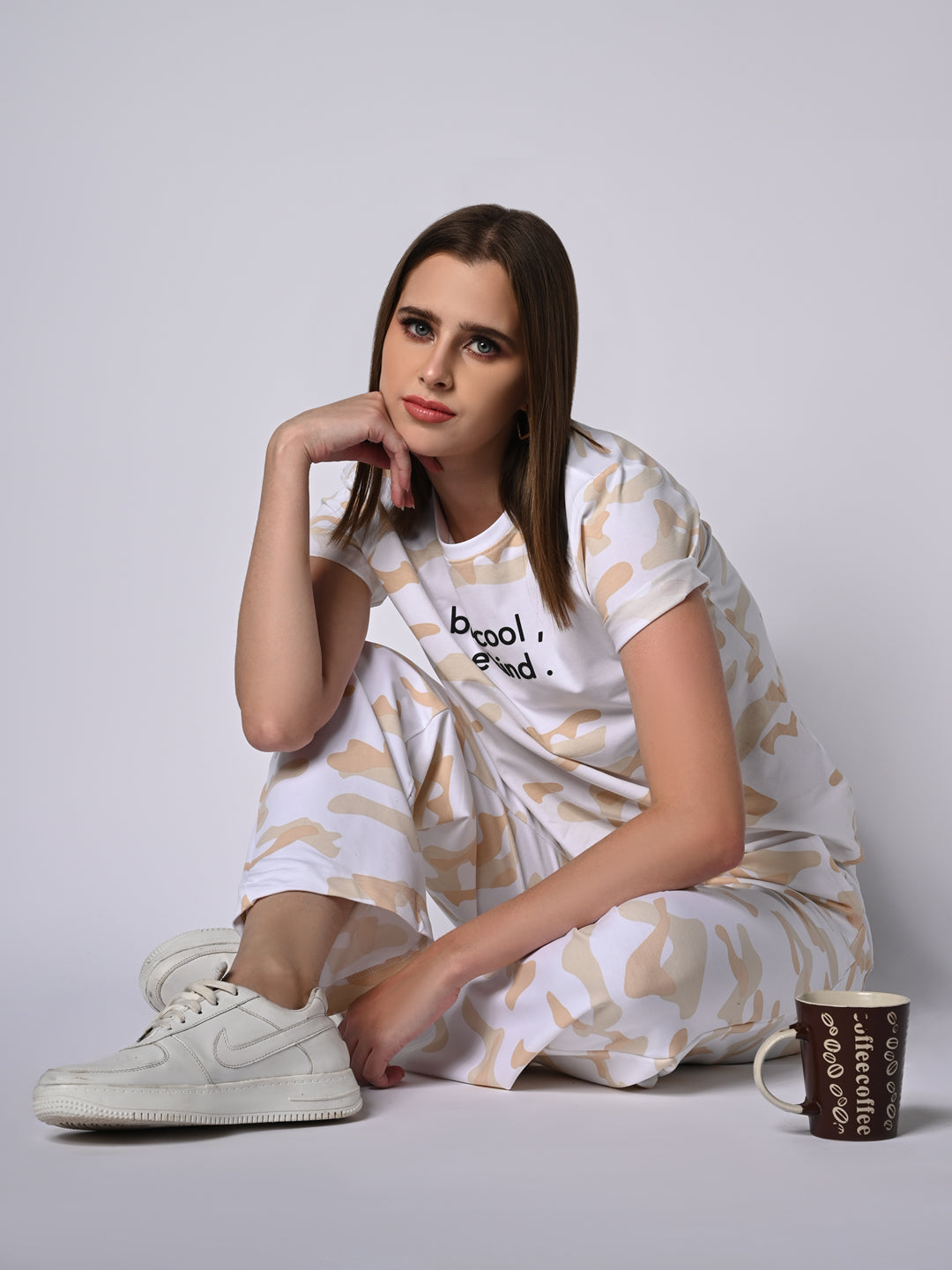 Women Beige Slim Fit Athleisure Pant