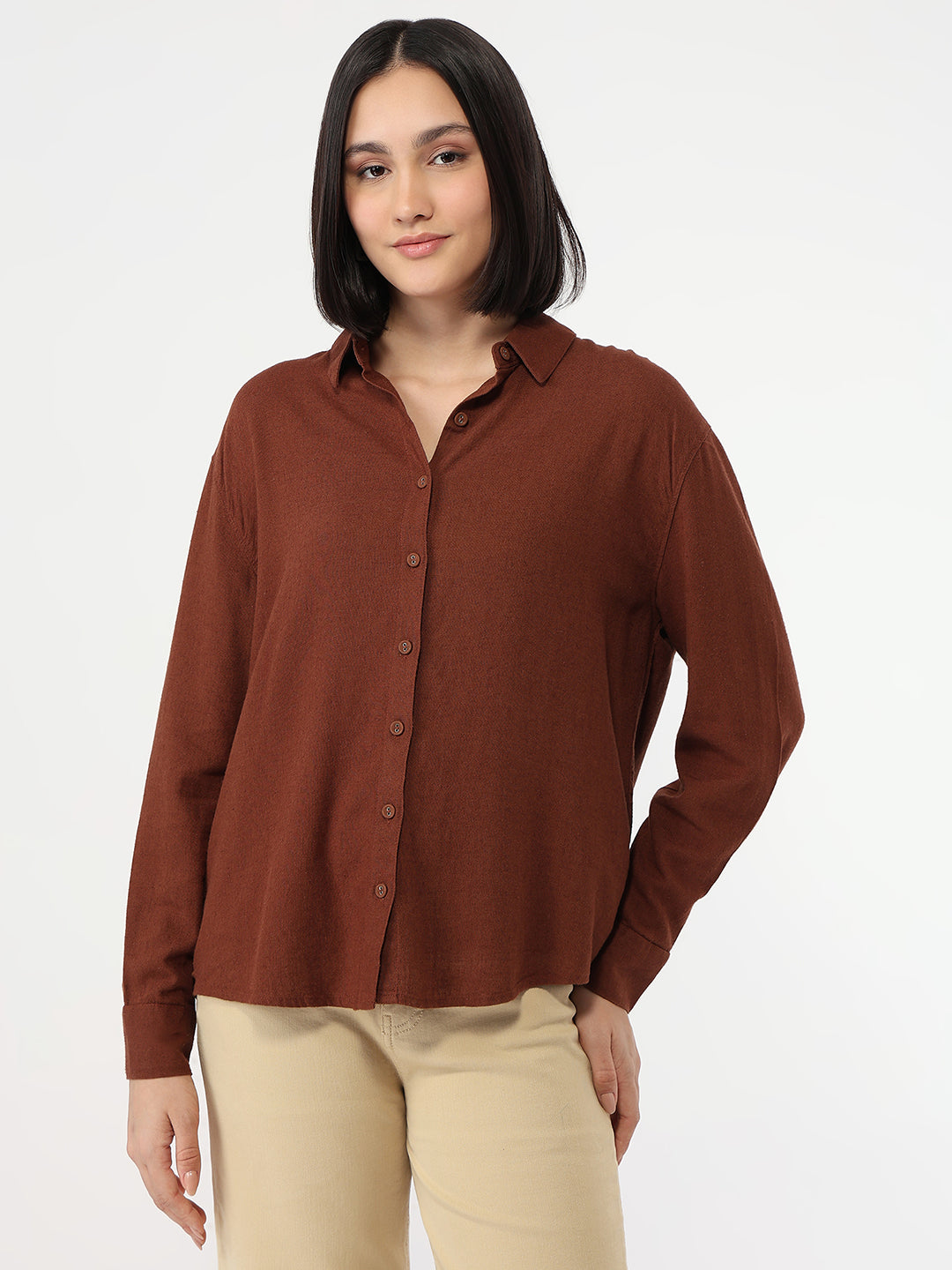 Women Sepia Oversize Shirt