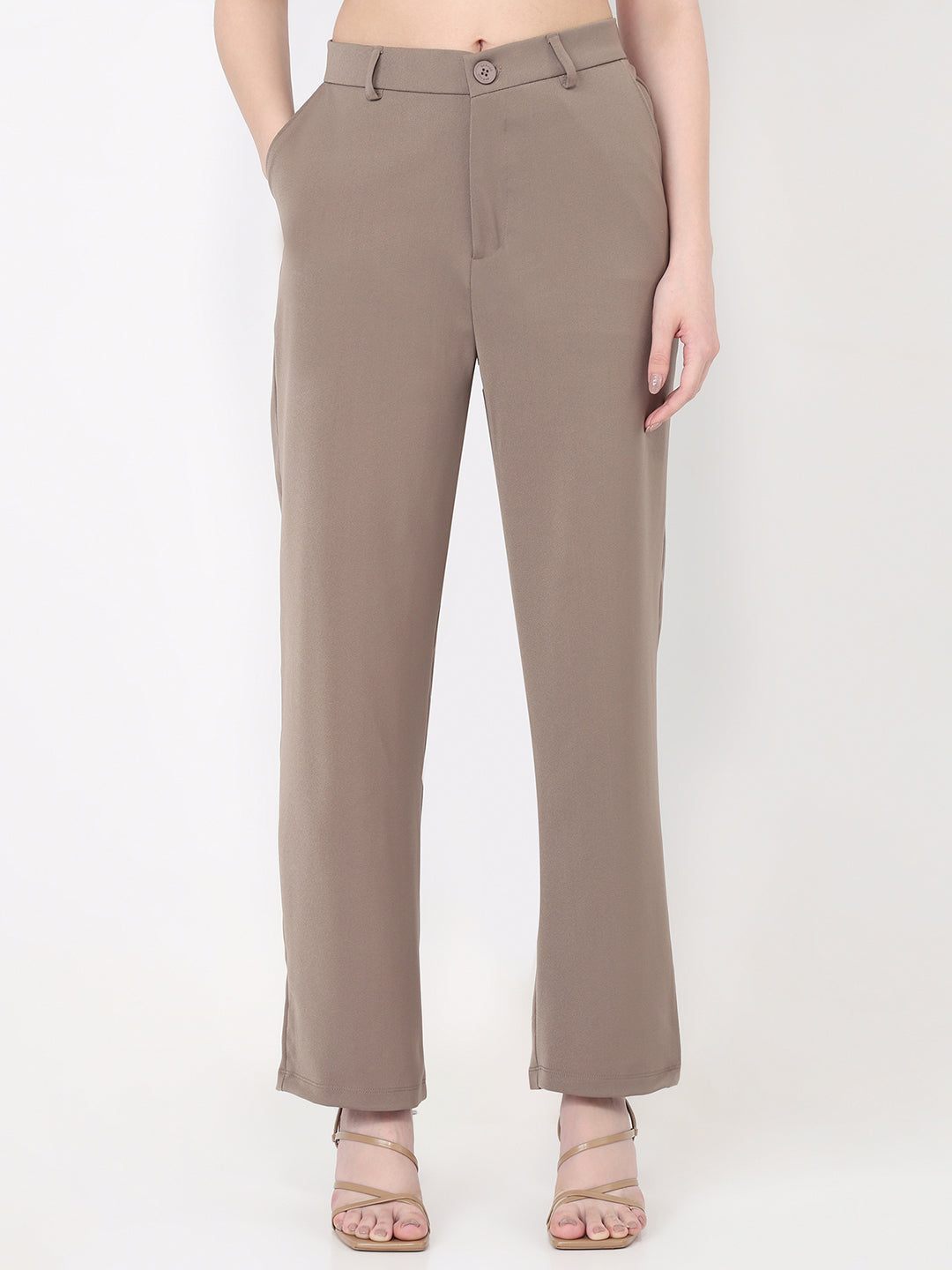 Women Mouse High-Rise Straight Fit Korean Pants