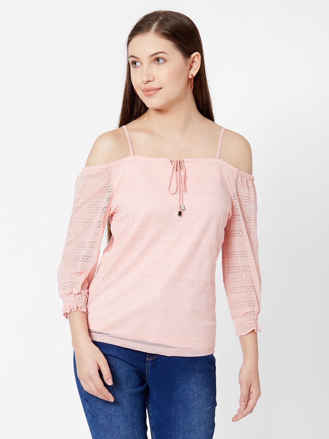 Women Peach Off Shoulder Top