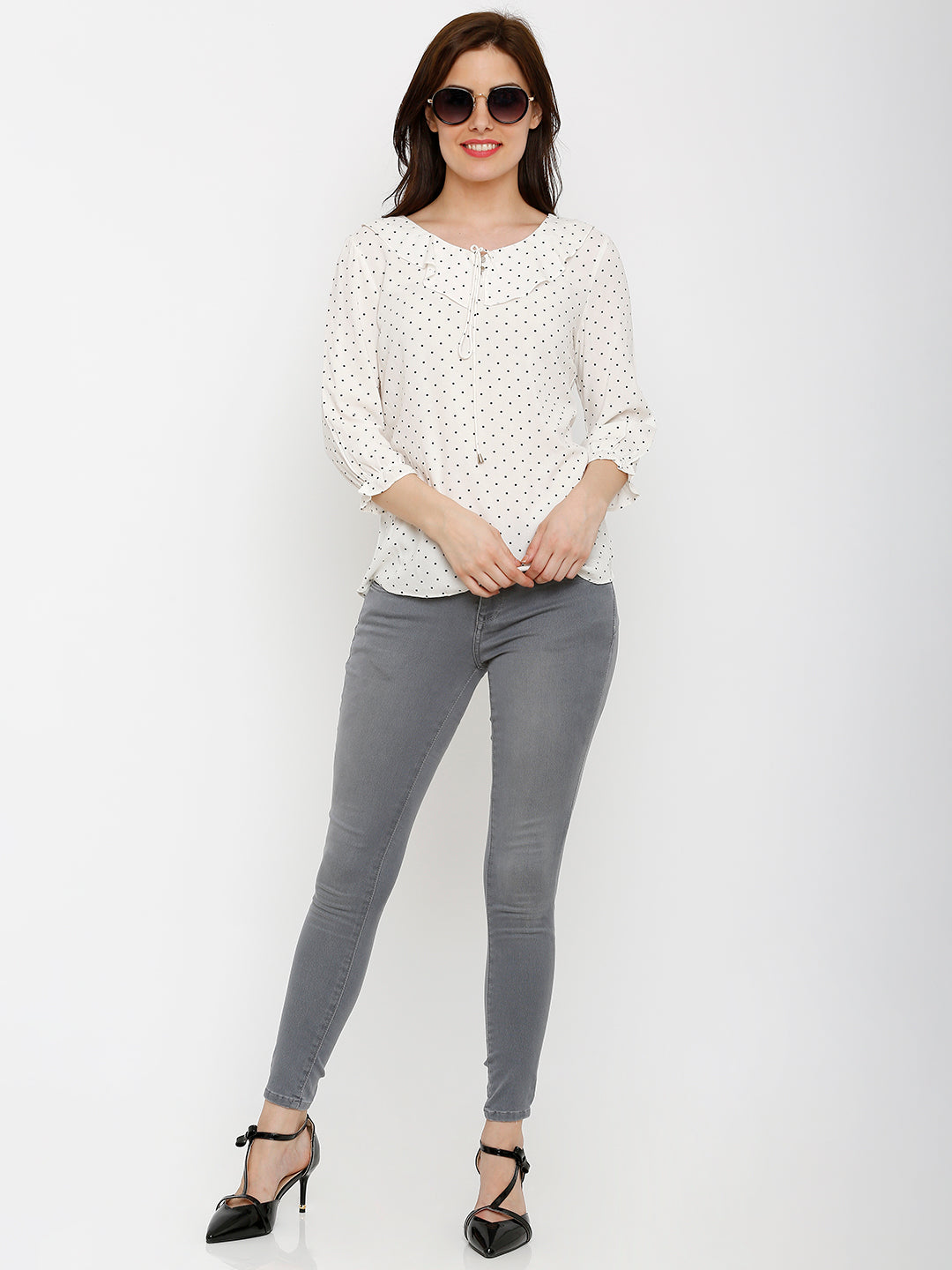 Women Black/White Top