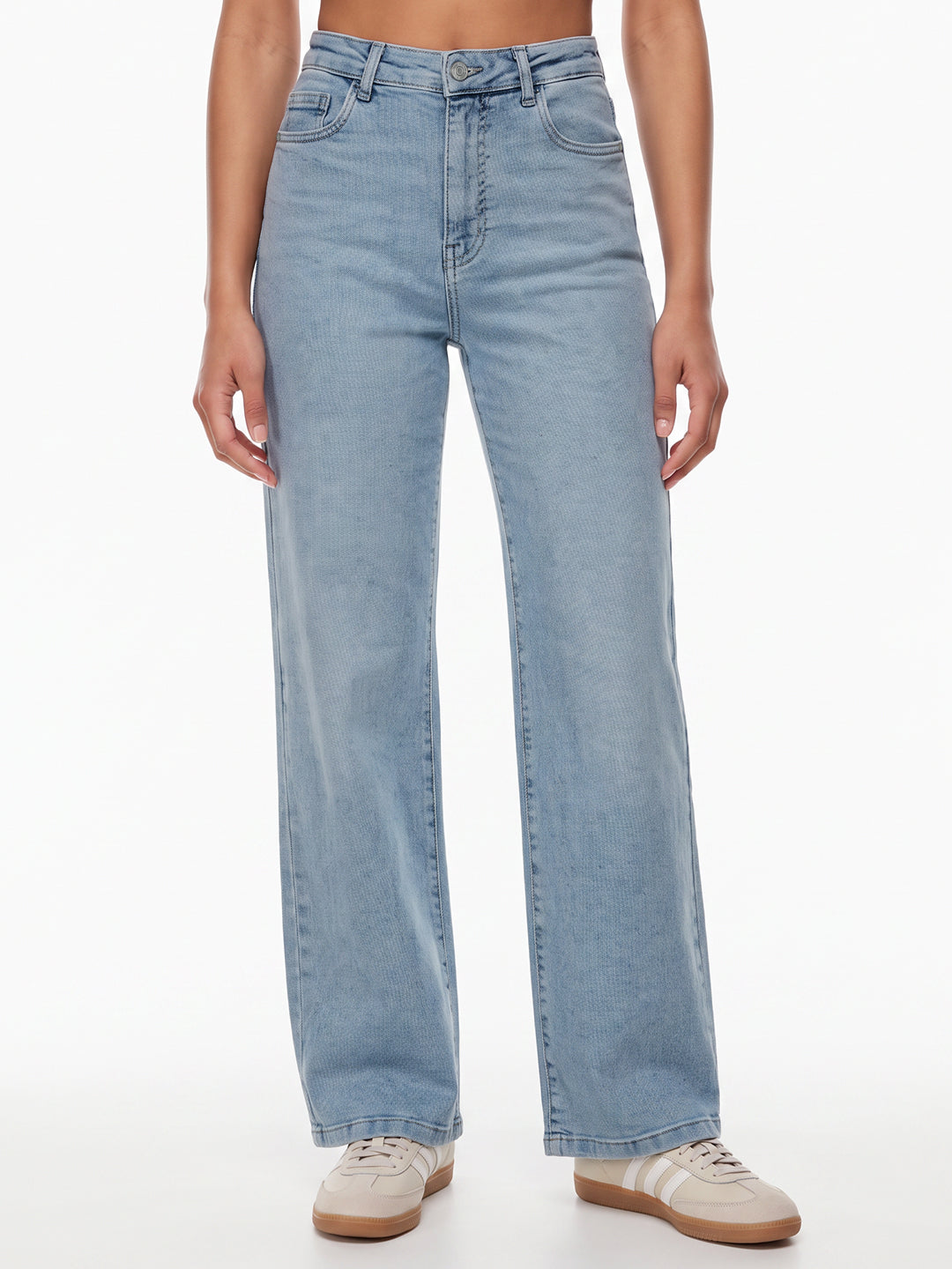 Light Blue High-Rise Wide Leg Jeans