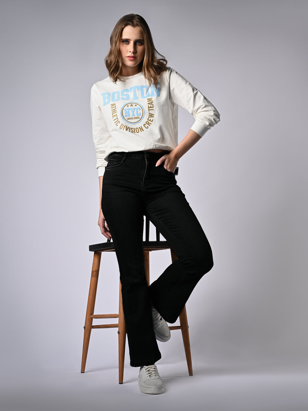 Women Black High-Rise Flare Jeans