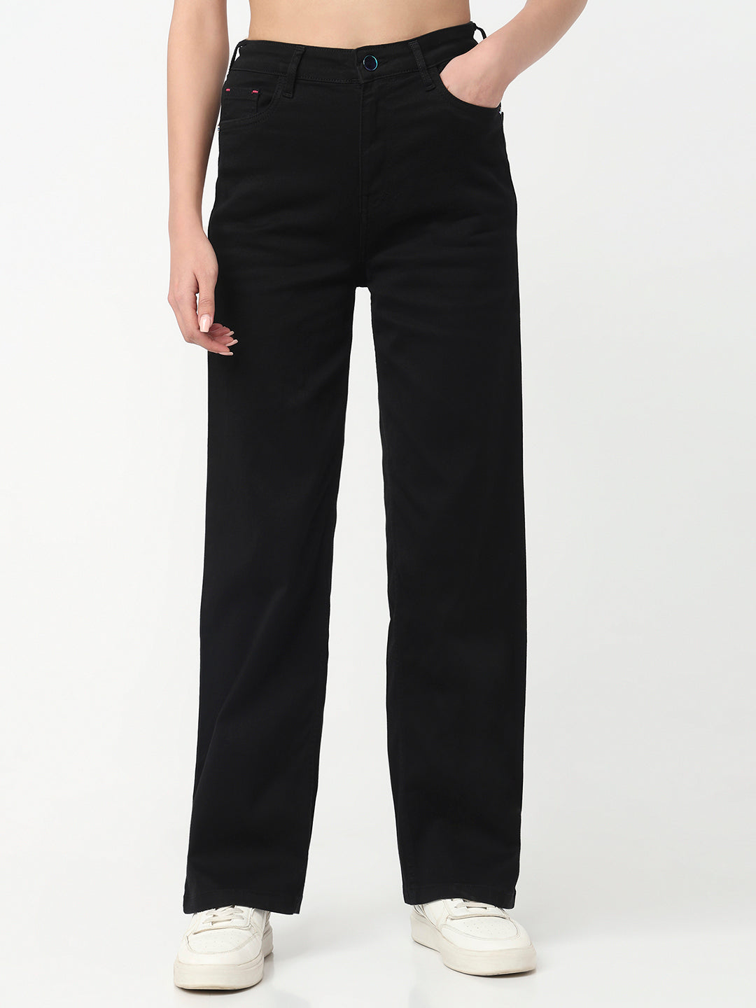 Women Black High-Rise Baggy Fit Jeans