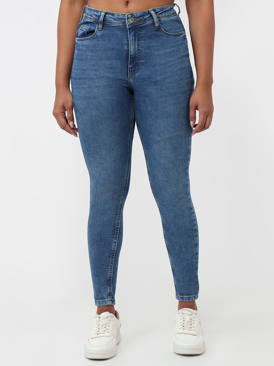 Women Blue High-Rise Skinny Jeans