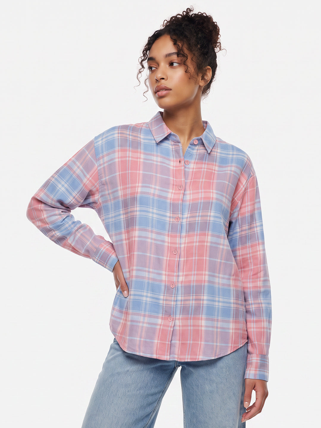 Peach/Blue Oversized Shirt