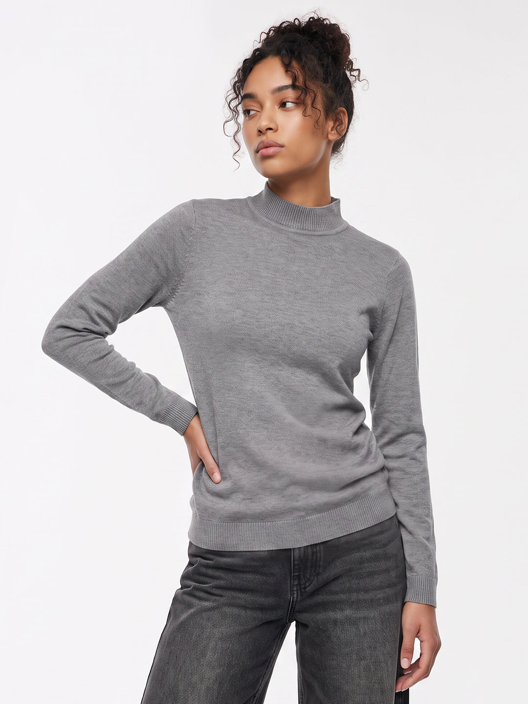 Grey Melange Flat Knit