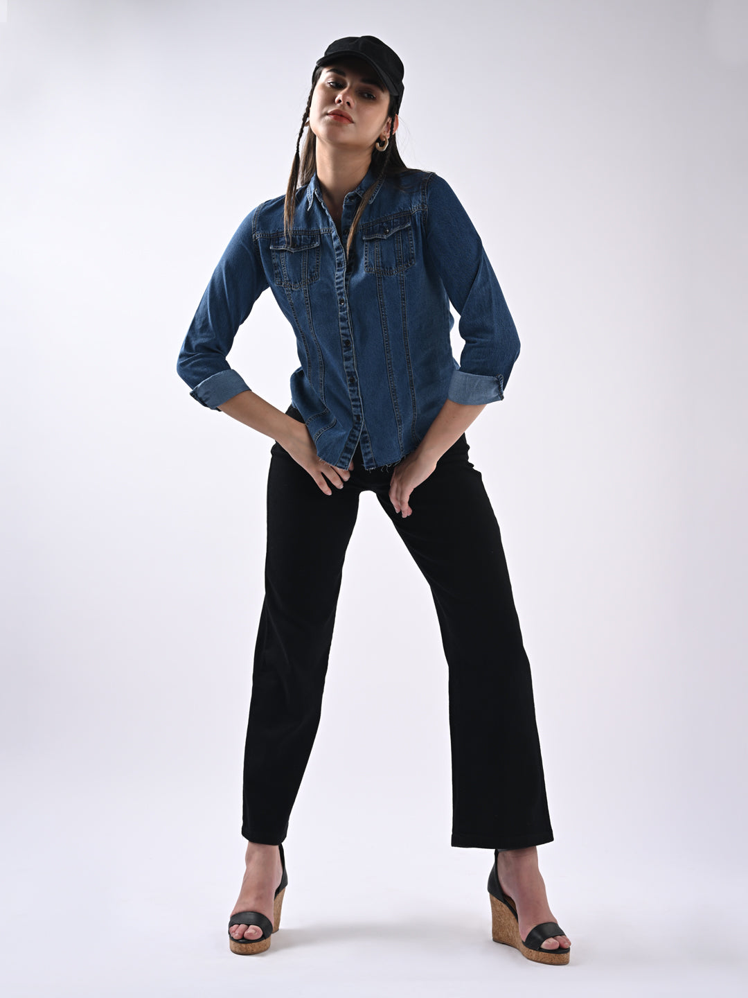 Women Black Wide Leg Jeans