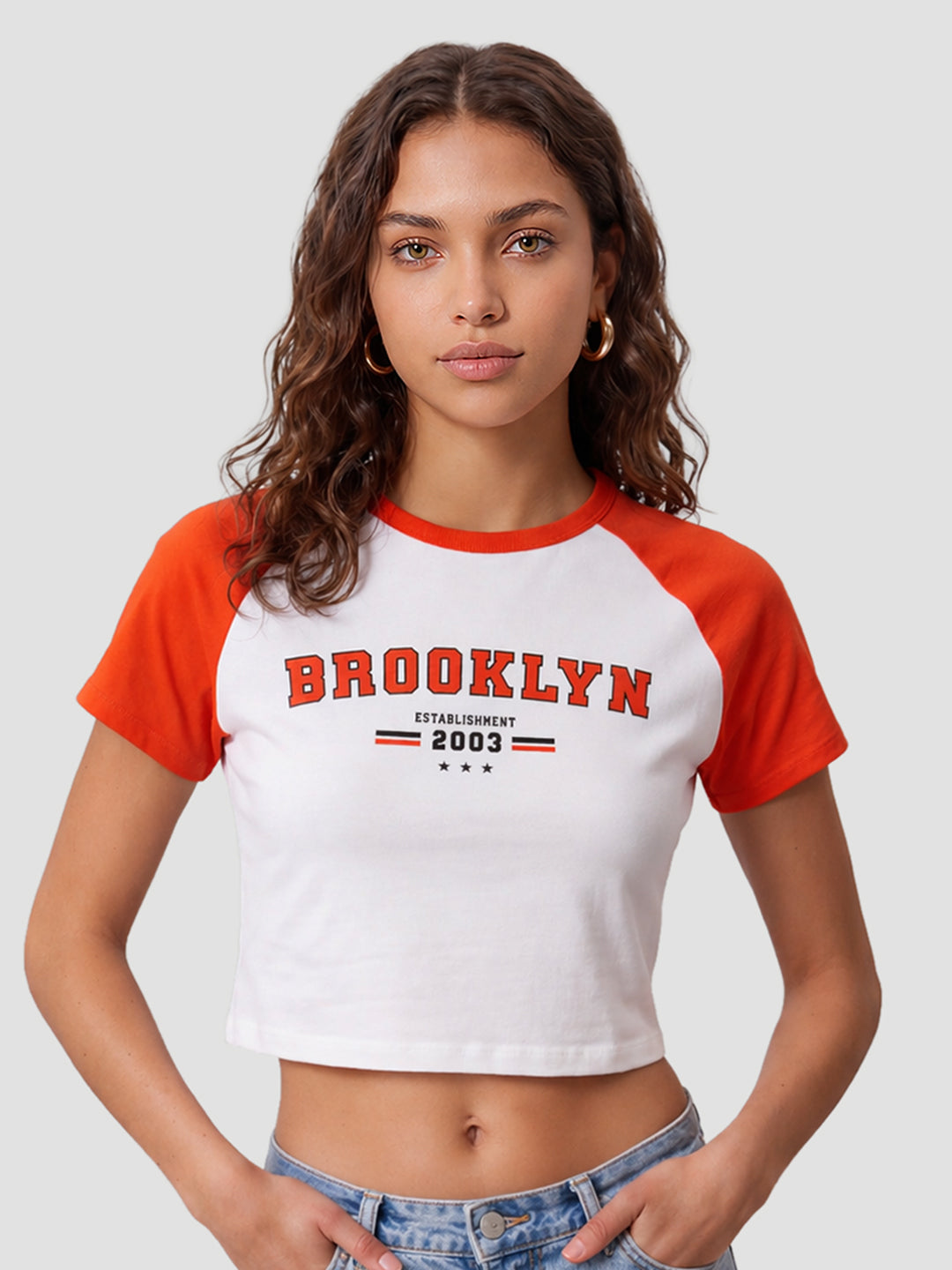 Women White/Coral Genz Tees