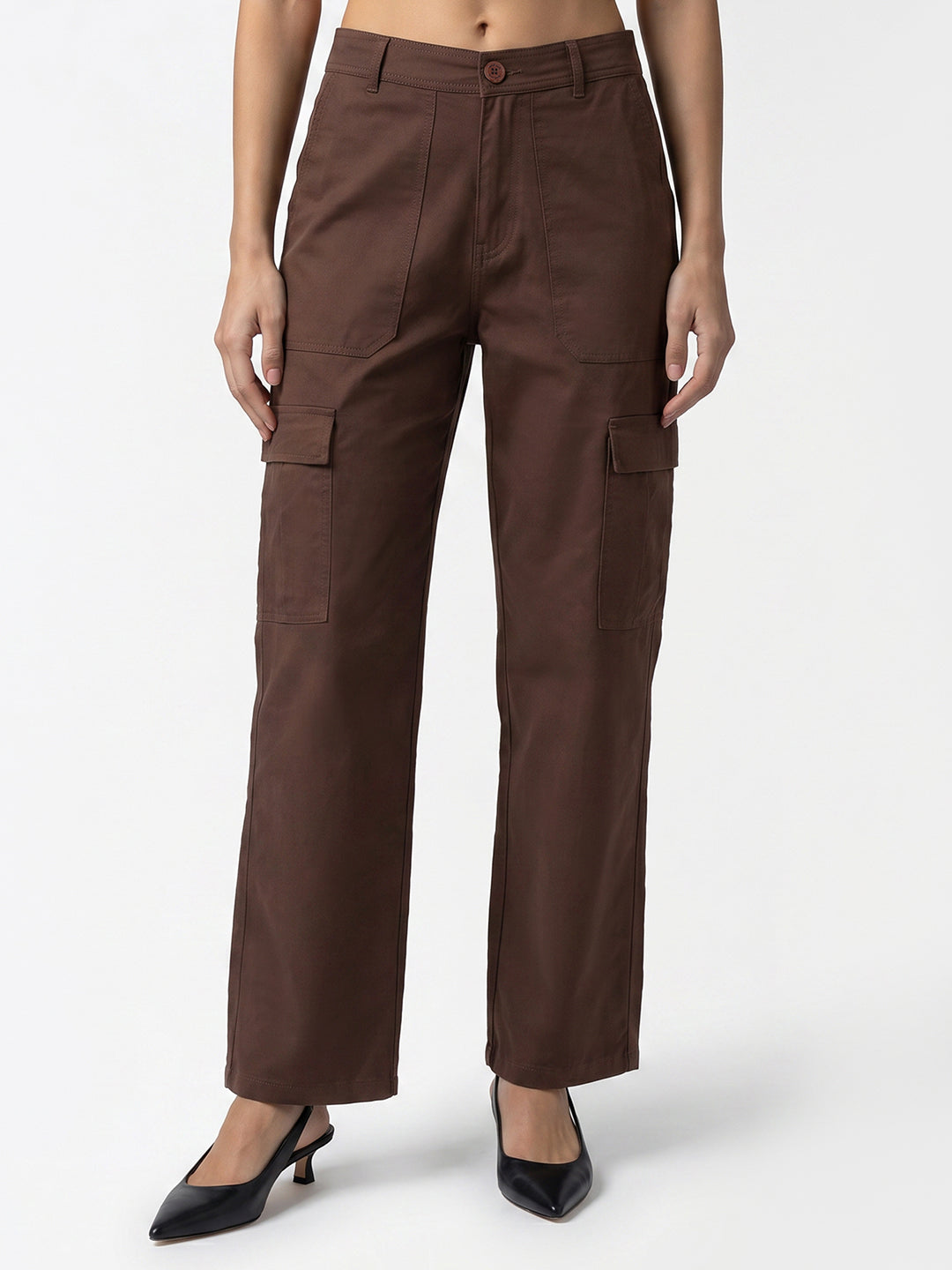 Women Sepia Mid-Rise Cargo