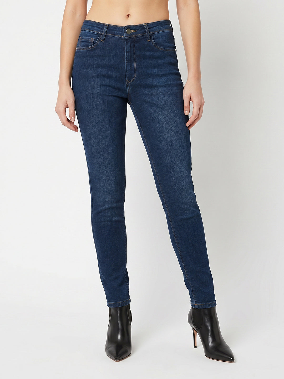 Women Light Blue High-Rise Skinny Jeans