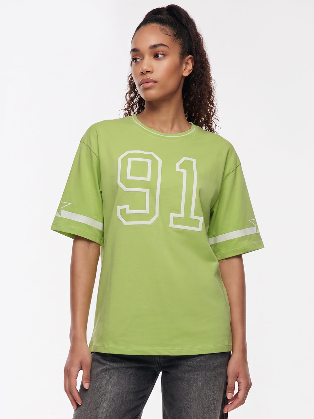 Lime Graphic Crop Genz Tees