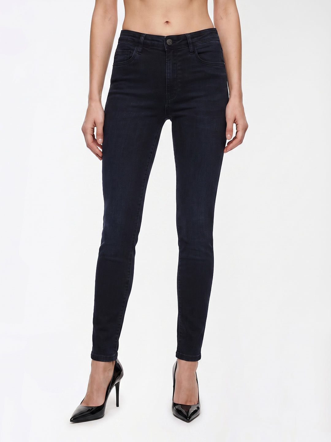 Women Dark Blue High-Rise Skinny Jeans