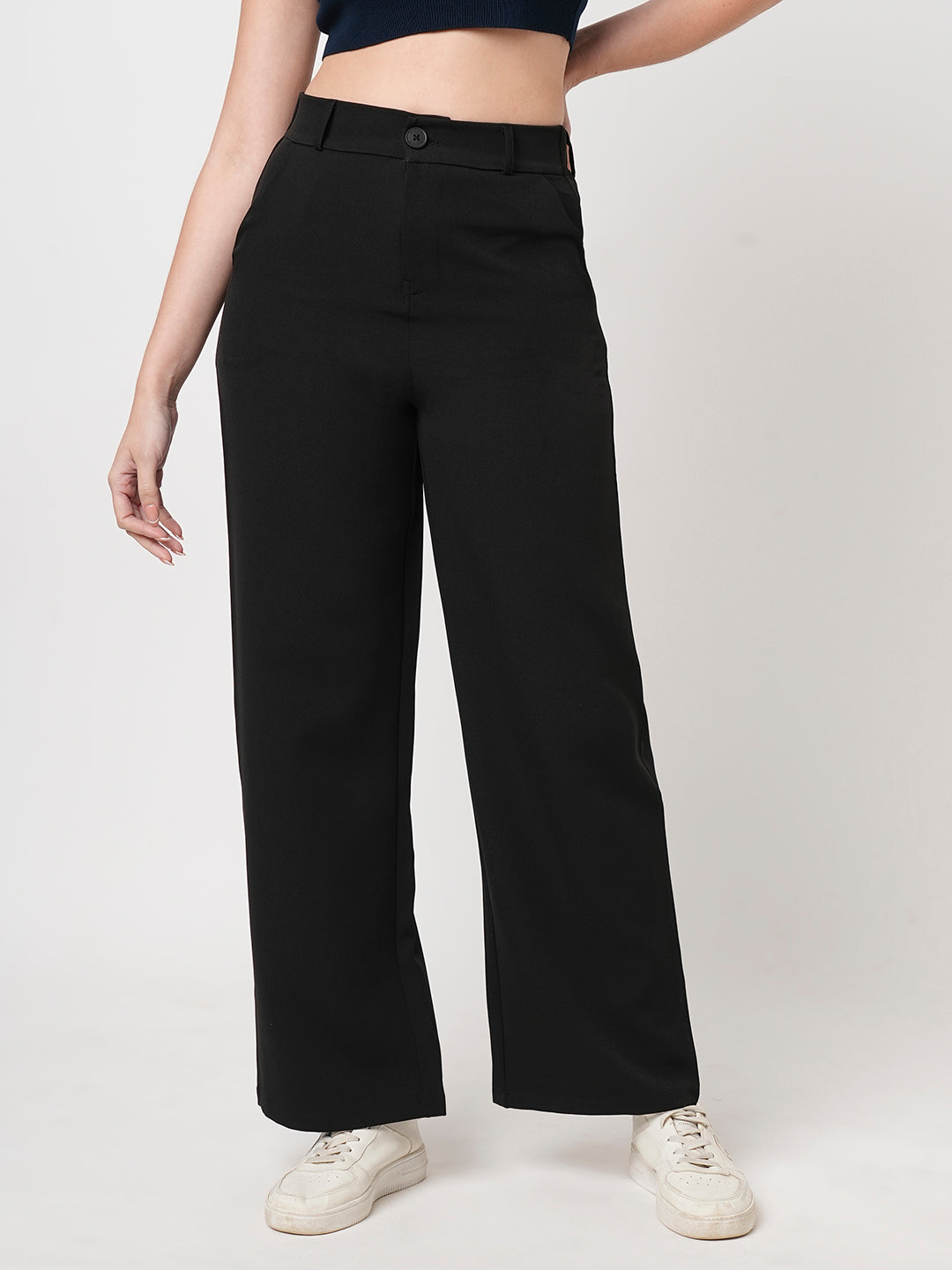 Women Black Korean Pants
