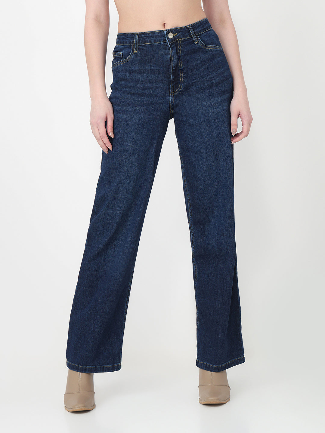 Dark Blue High-Rise Baggy Jeans