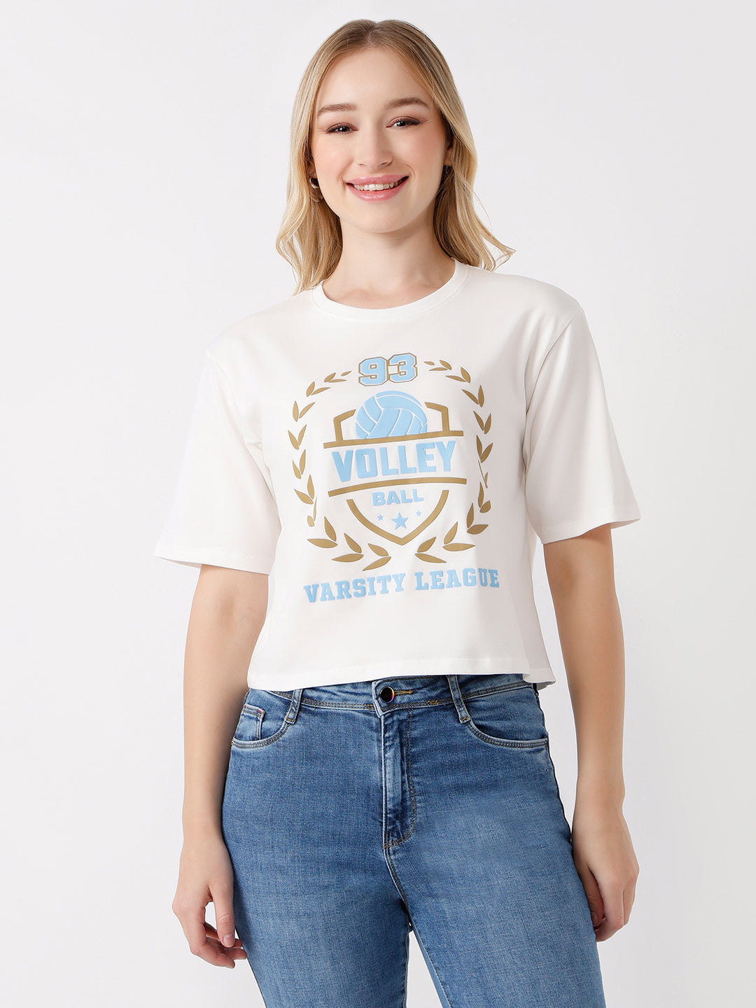 Women Slim Fit Crop T-Shirt