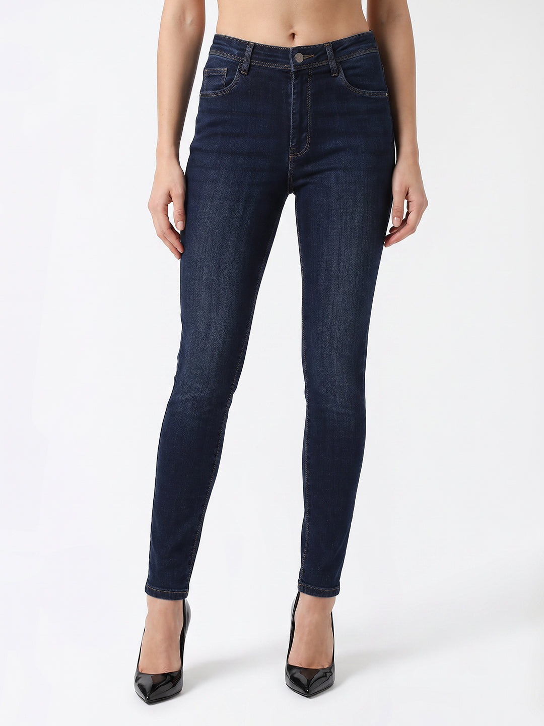 Women Blue High-Rise Skinny Jeans