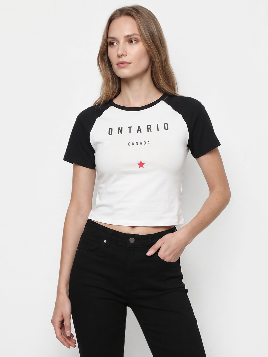 Women Off White/Black Neo Tees