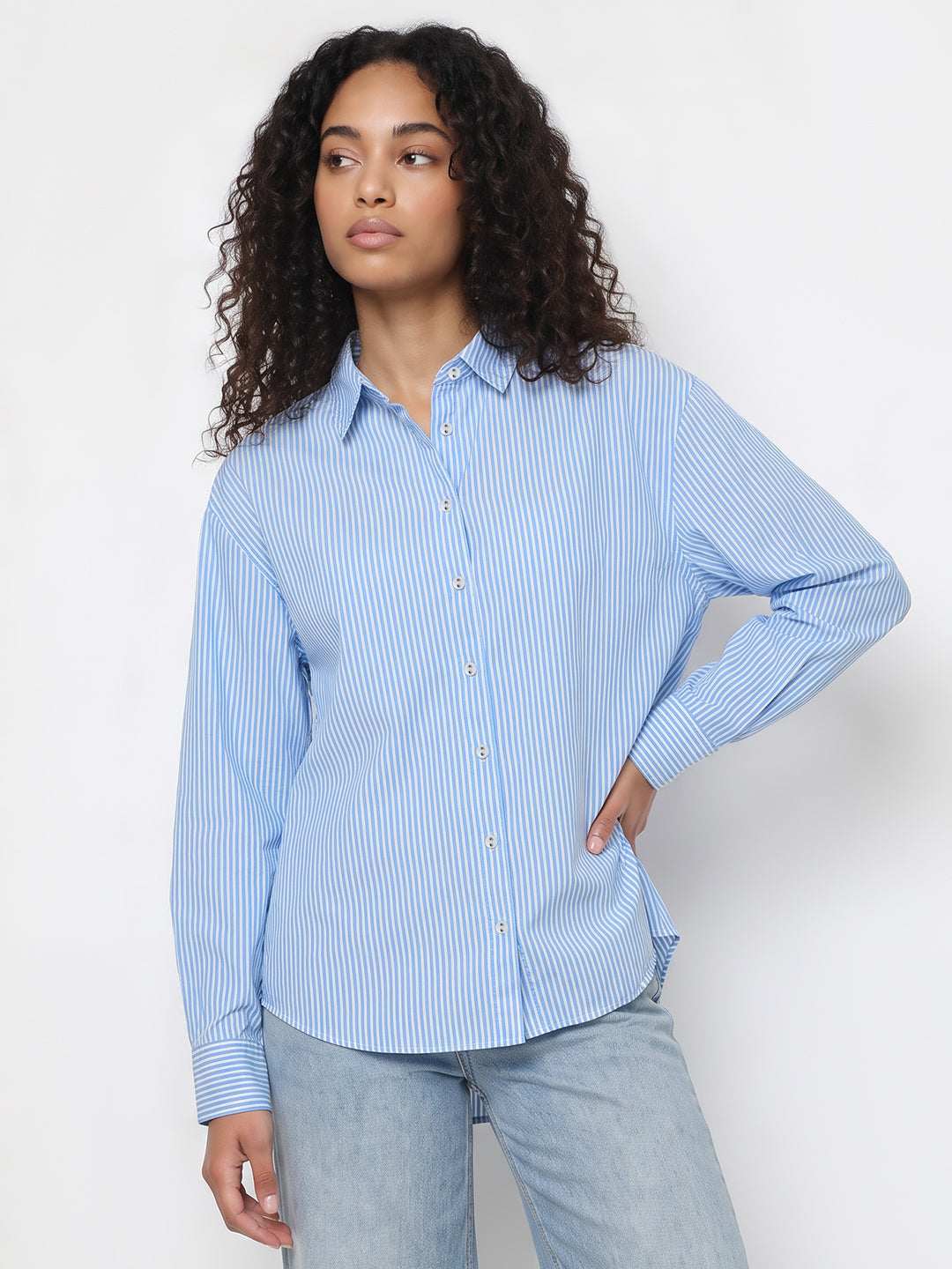 Sky/White Oversized Shirt