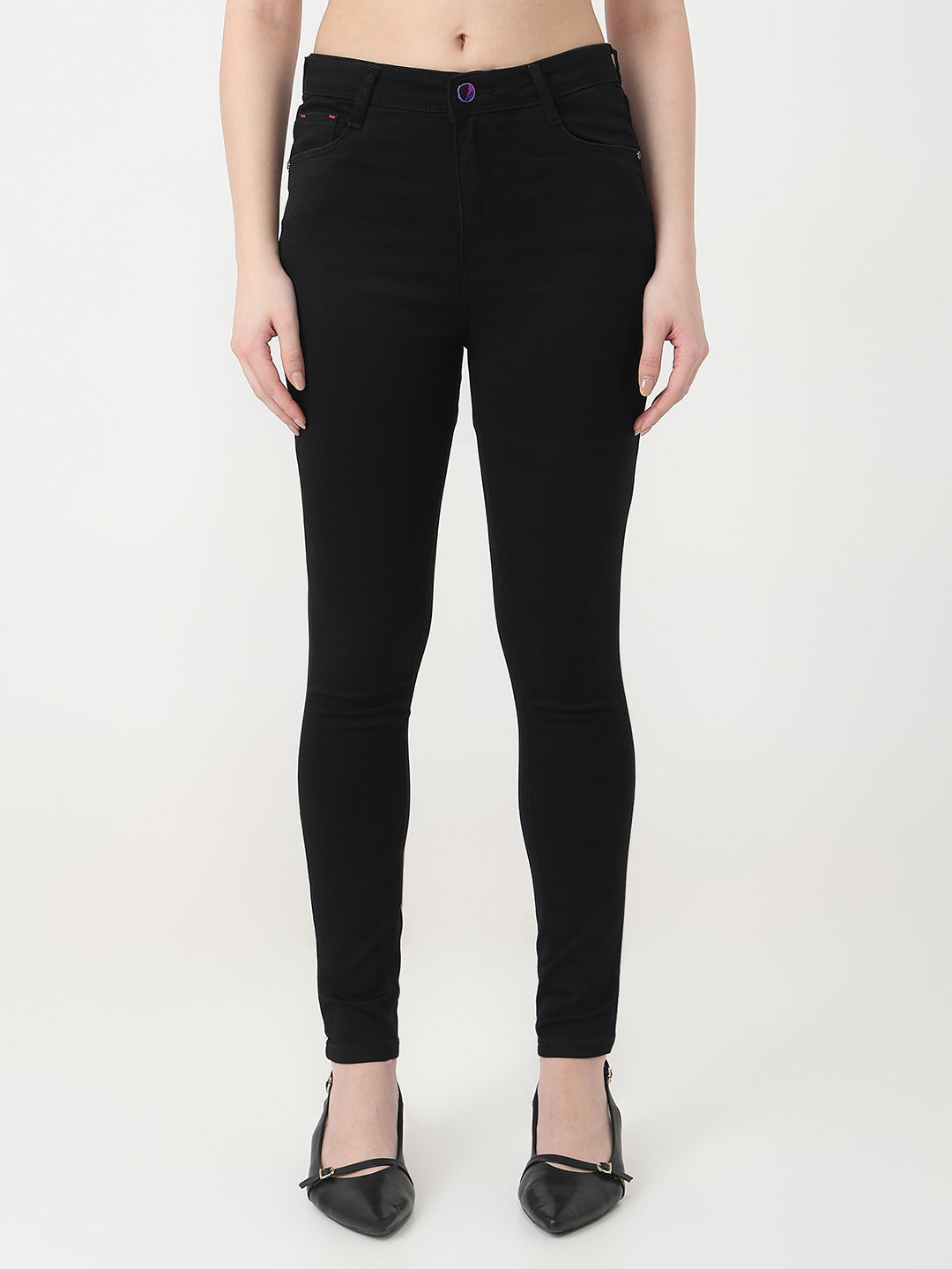Women Black High-Rise Skinny Jeans