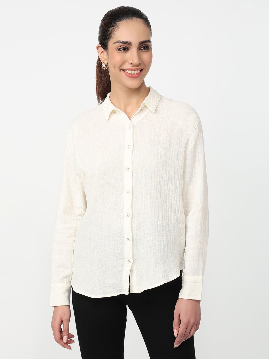 Women Ivory Oversized Shirt