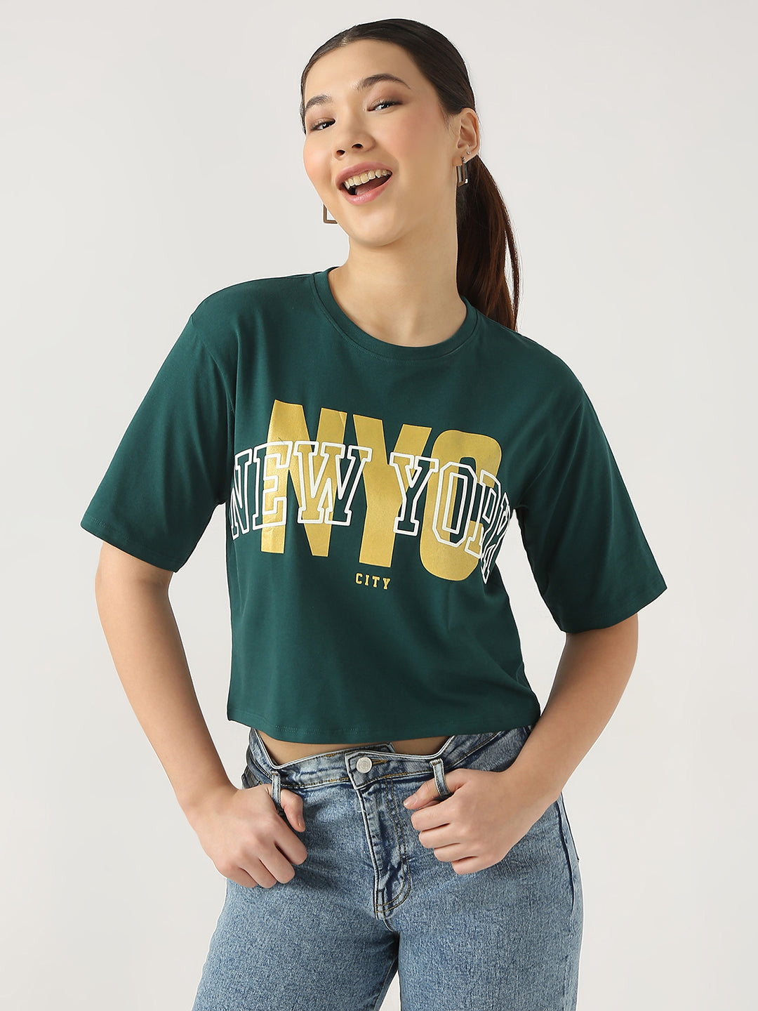 Women Slim Fit Printed Graphic Tees