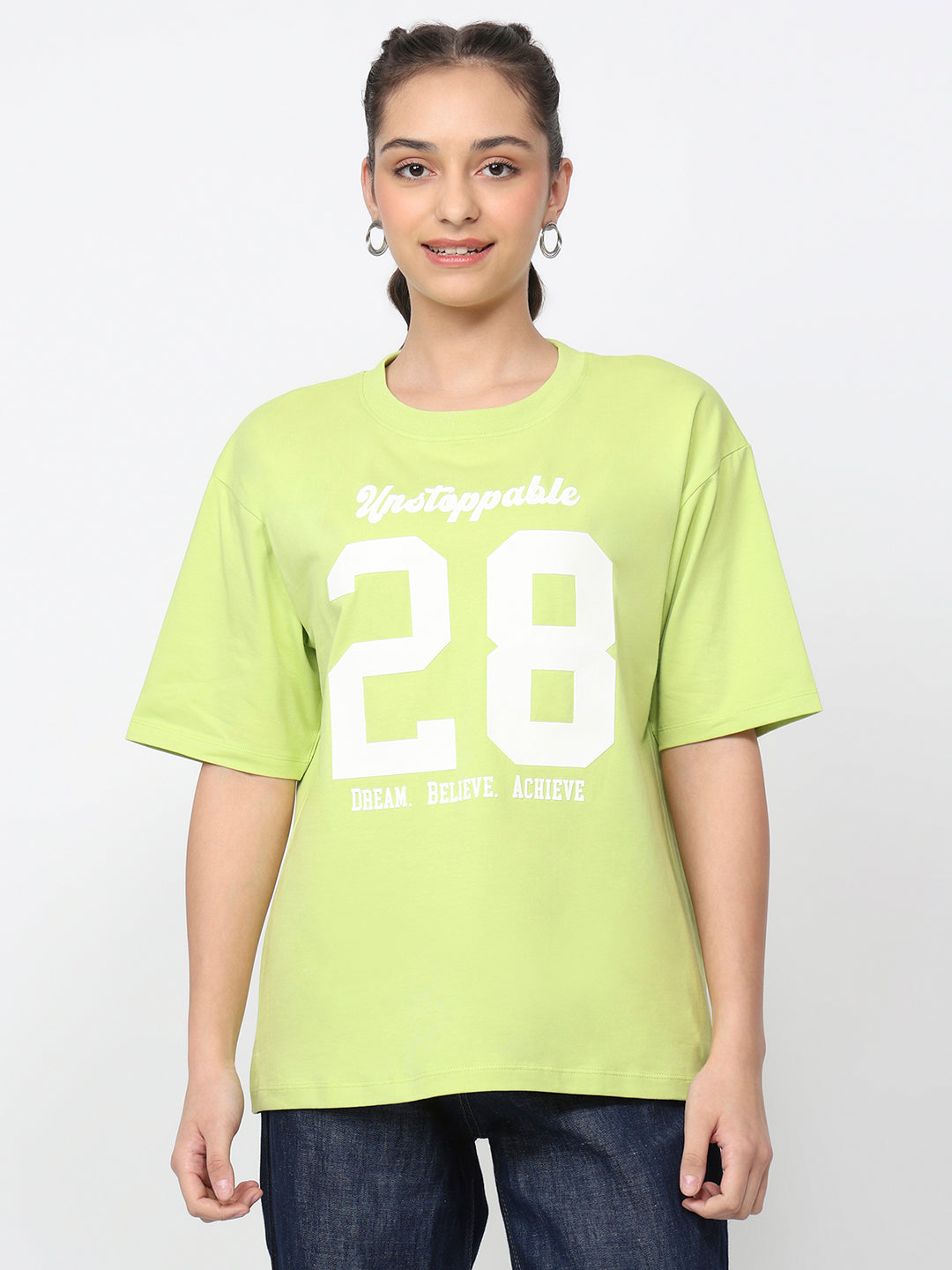 Women Lime Oversized T-Shirt