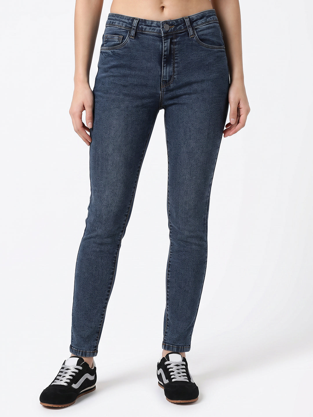 Women Blue High-Rise Skinny Jeans