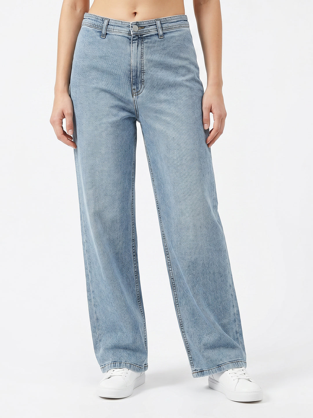 Light Blue Ribcage Wide Leg Jeans