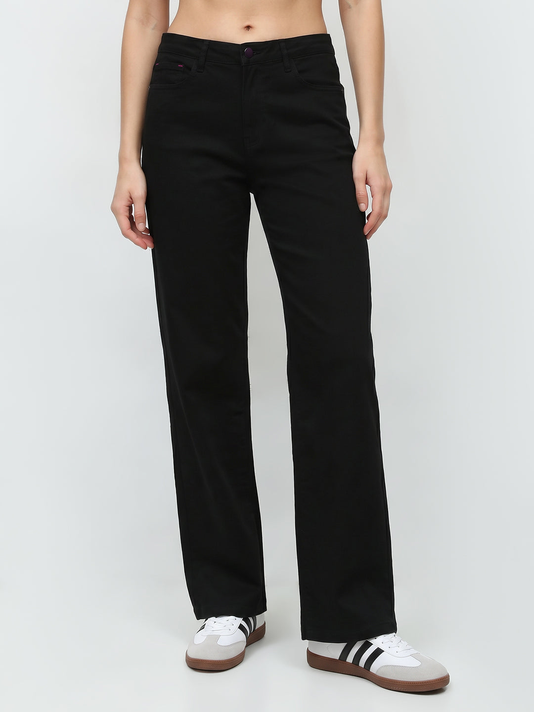 Women Black High-Rise Baggy Jeans