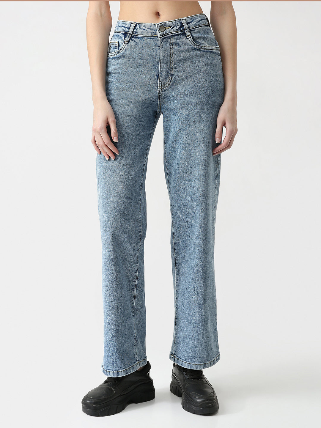 Women High Rise Straight Fit Jeans