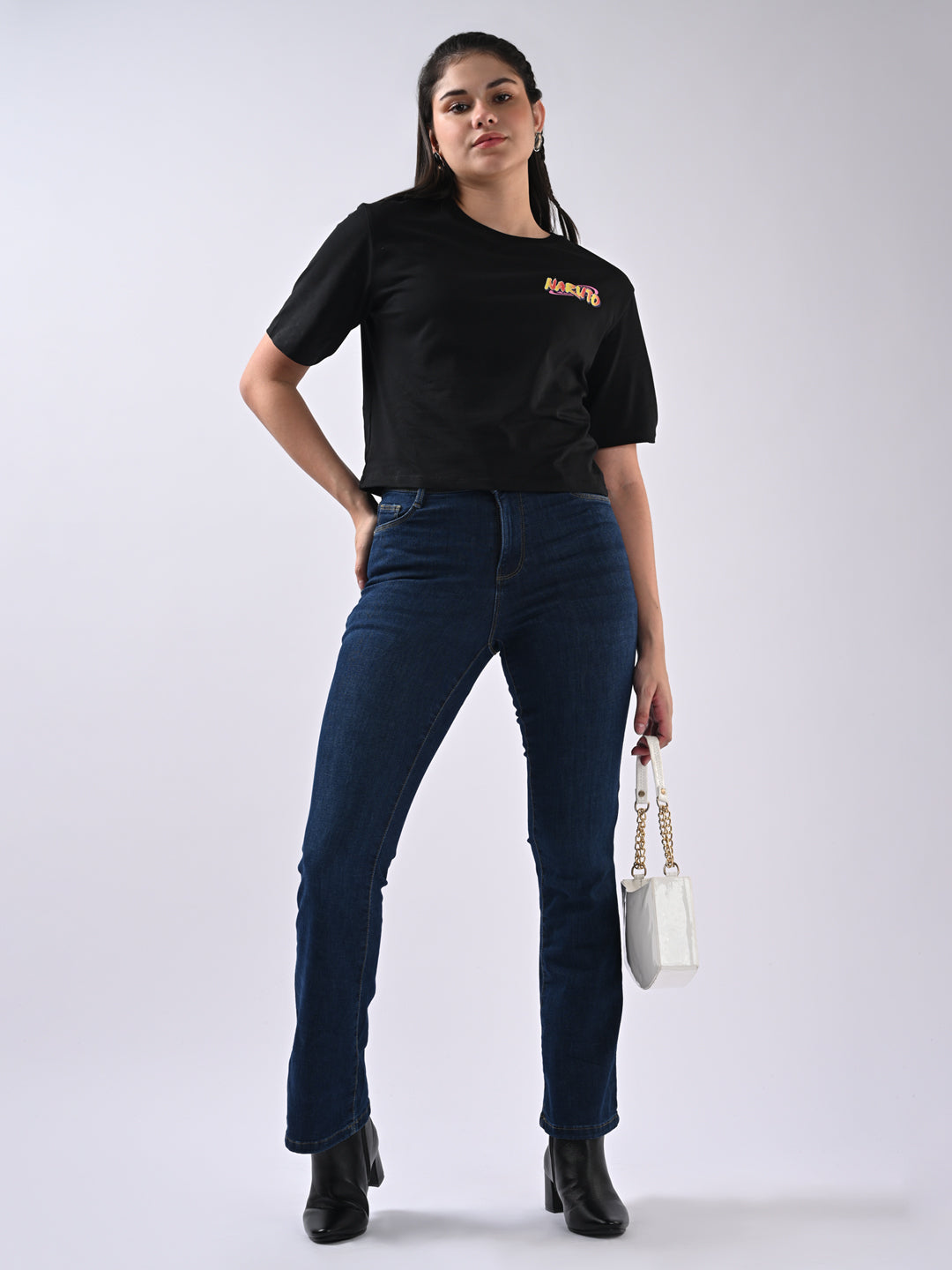 Women Blue High-Rise Flare Jeans