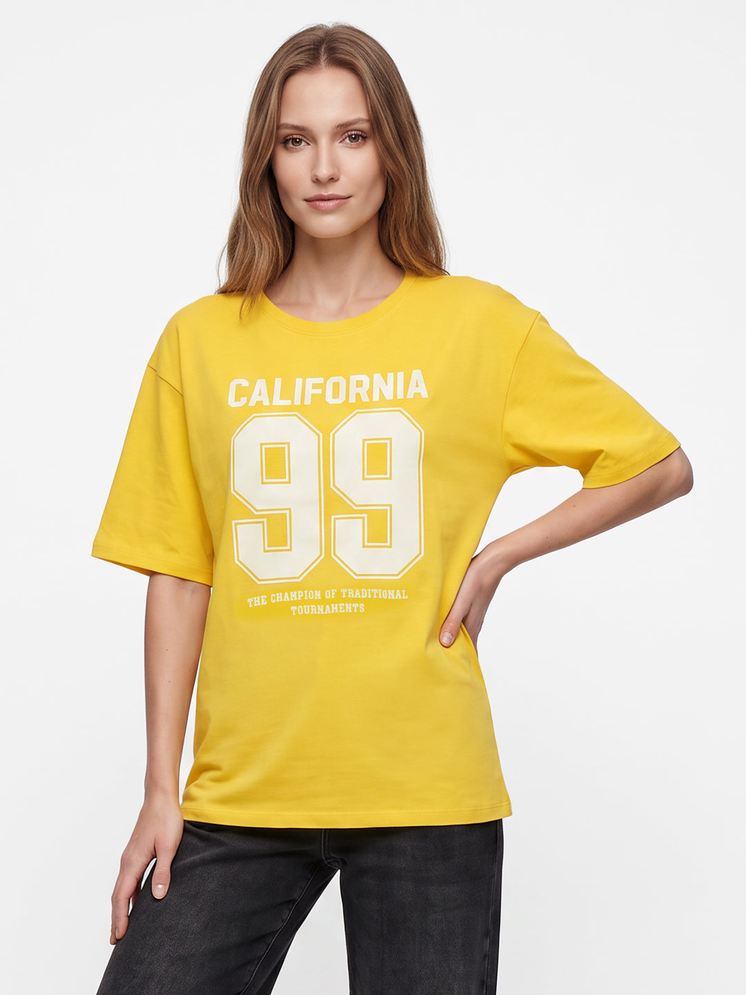 Women Golden Sunset Oversized T-Shirt