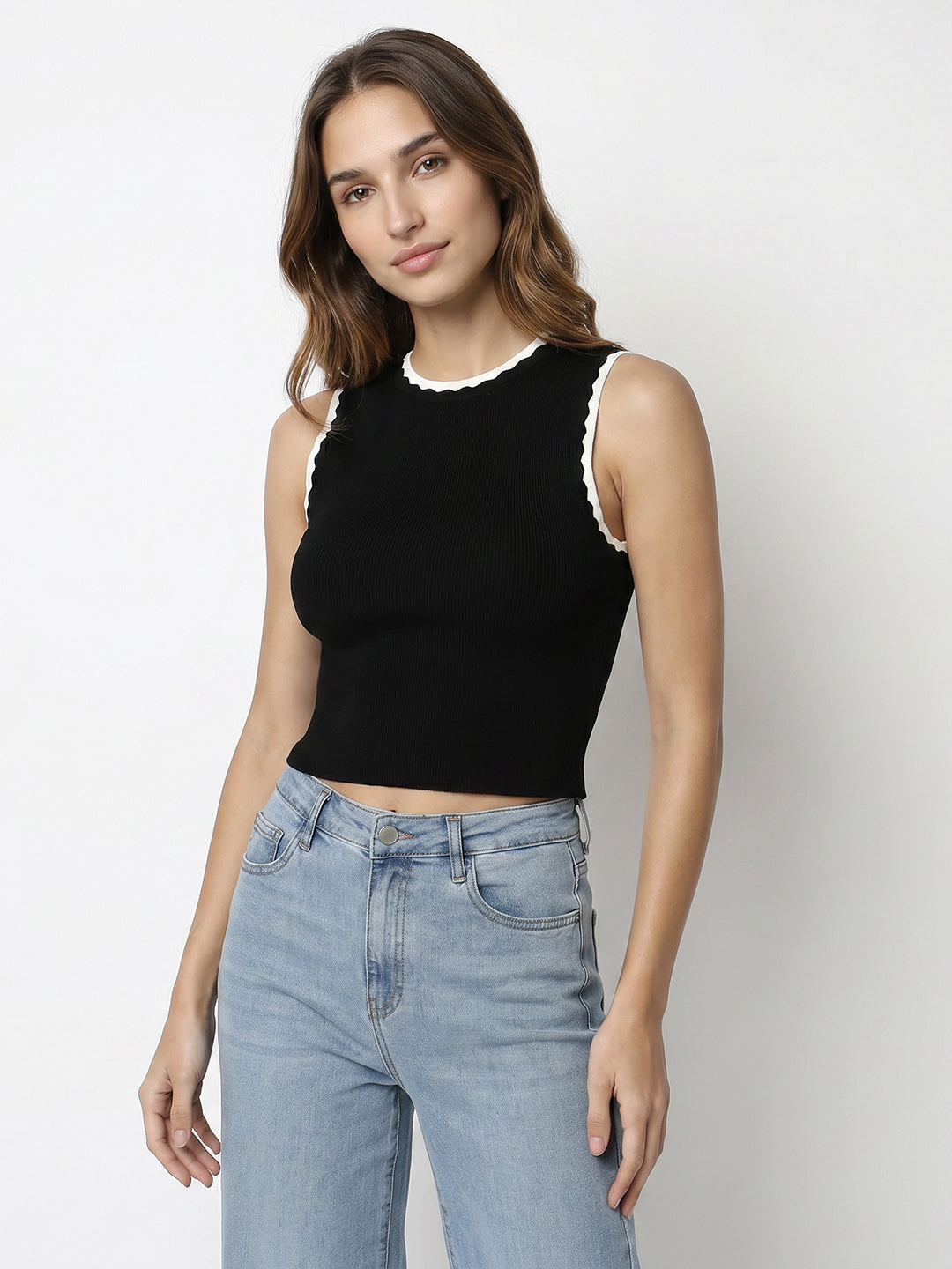 Women Black Tank Top