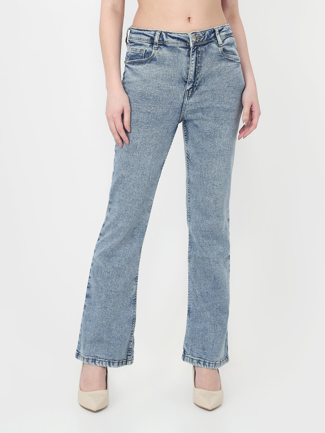 Light Blue High-Rise Flare Jeans