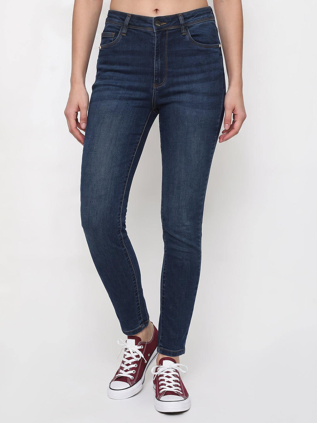 Blue High-Rise Skinny Jeans