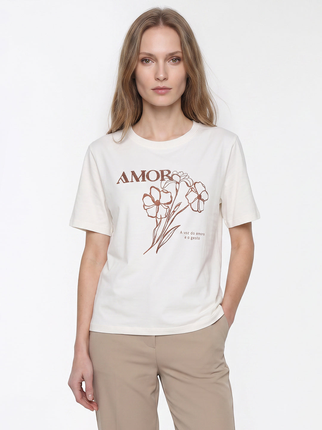 Women Off White Graphic Tees