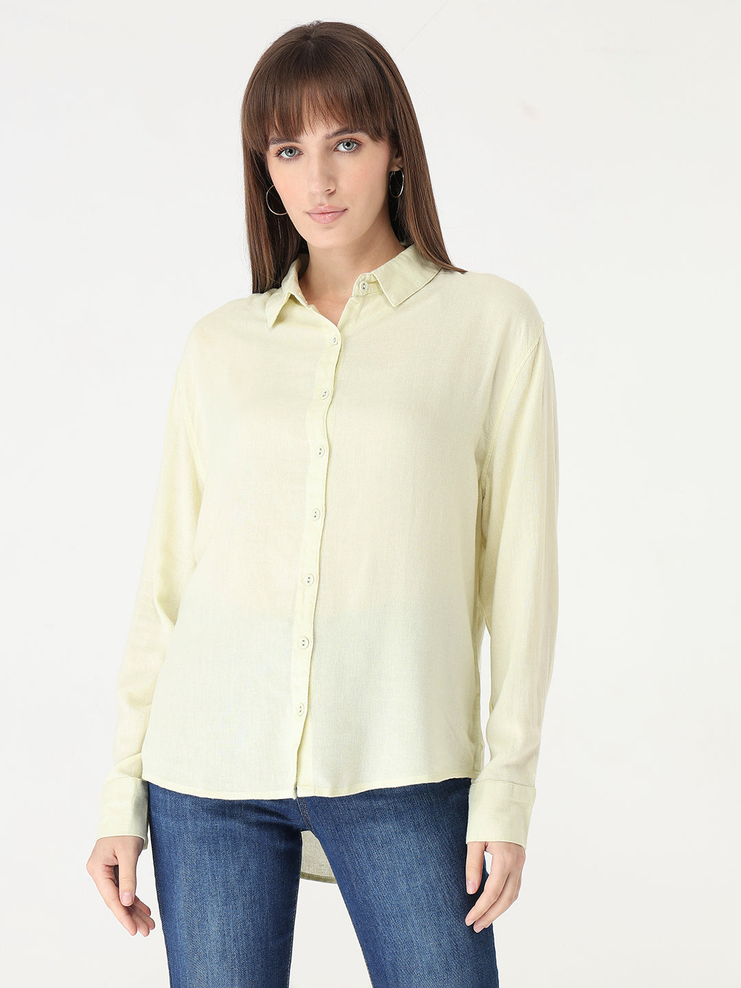 Women Light Lime Oversized Shirt