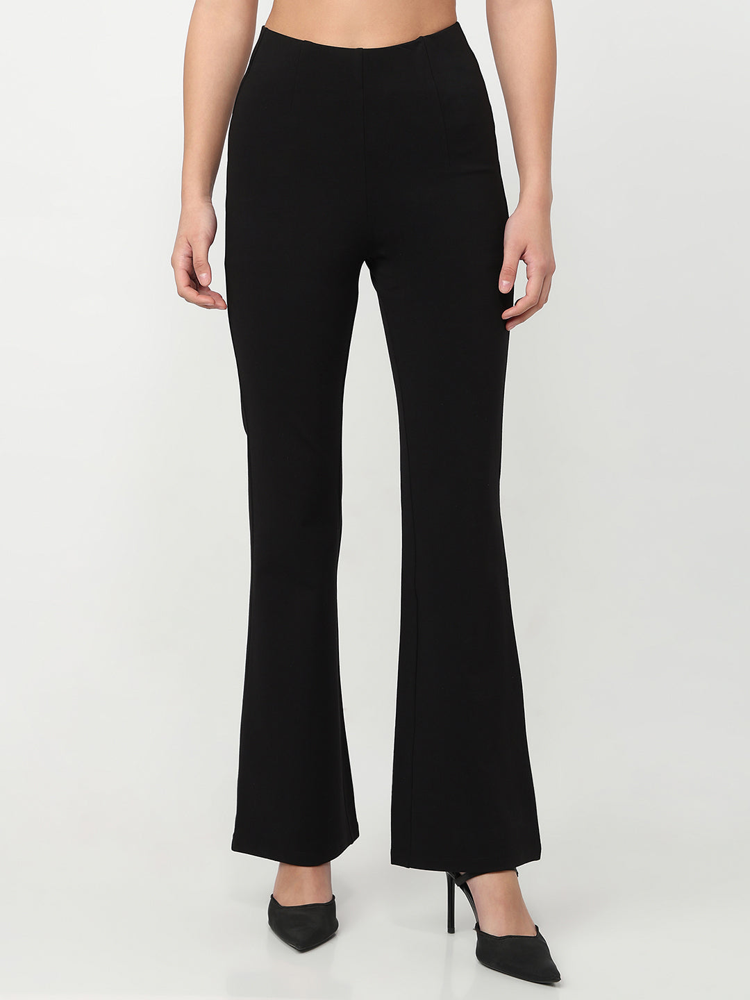 Women Black Flare Treggings