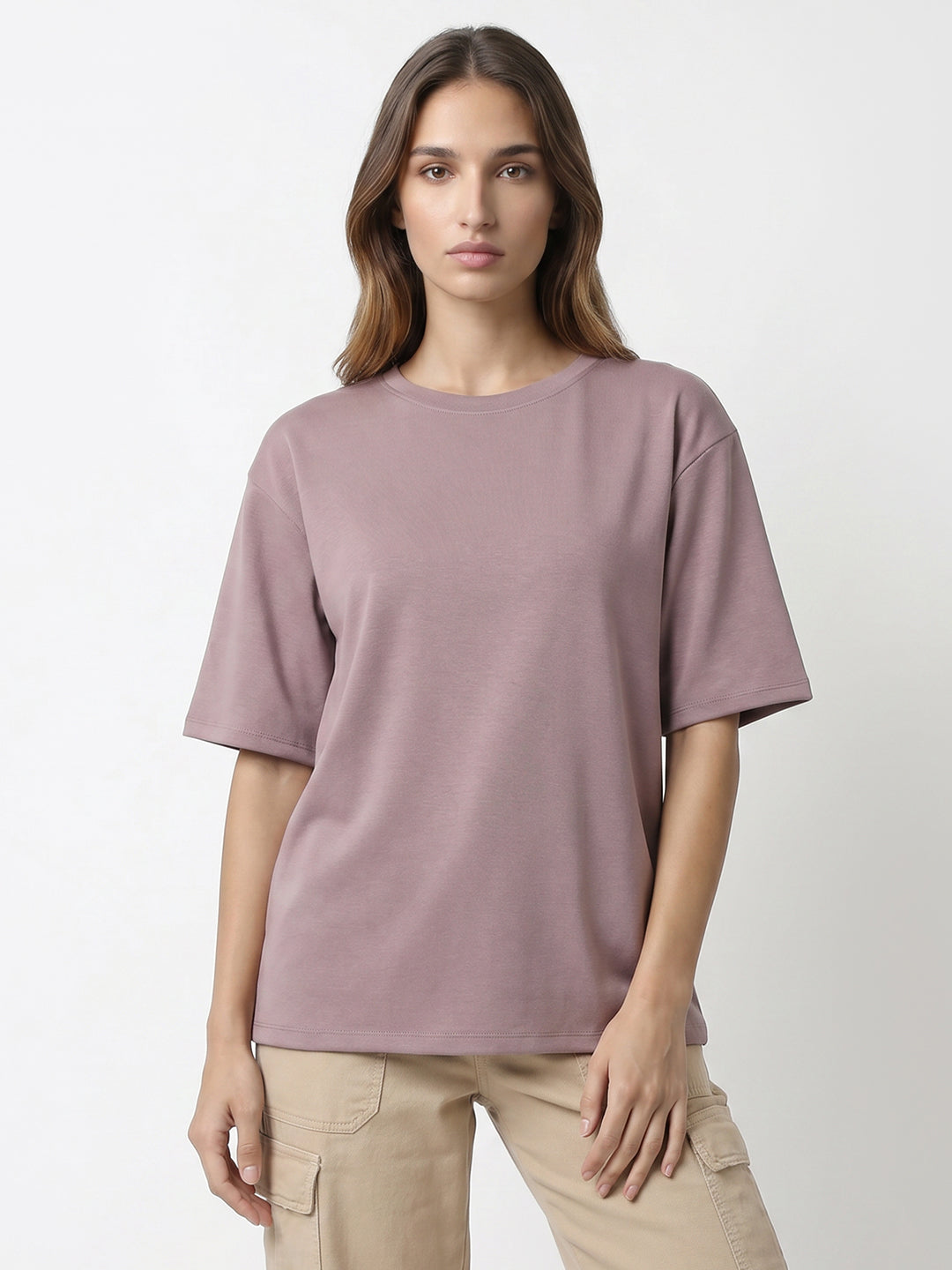 Women Mauve Oversize T-Shirt